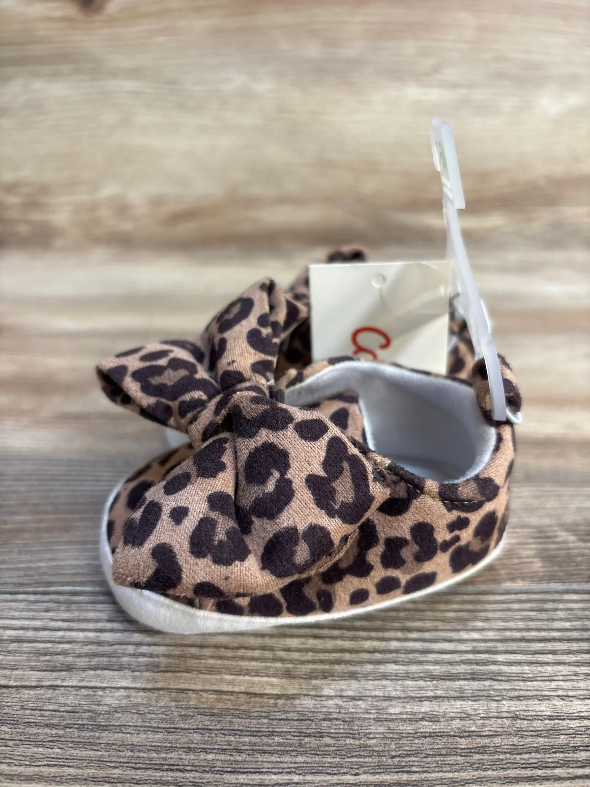 Leopard print baby shoes with bow, soft sole for infants, resale kids clothing