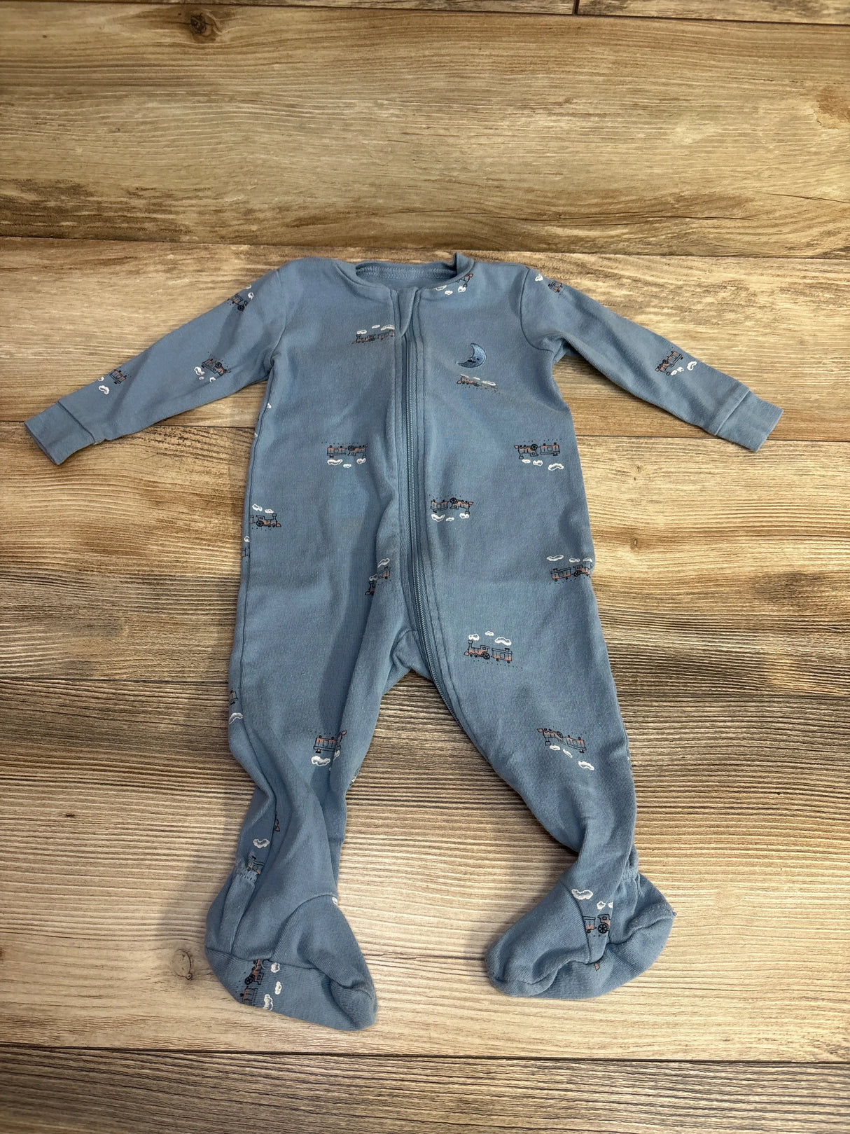 Pekkle Train & Moon Sleeper Blue sz 6m