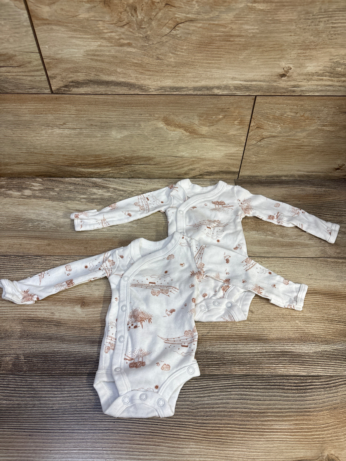 Just One You 2pk Kimono Bodysuits White sz Preemie