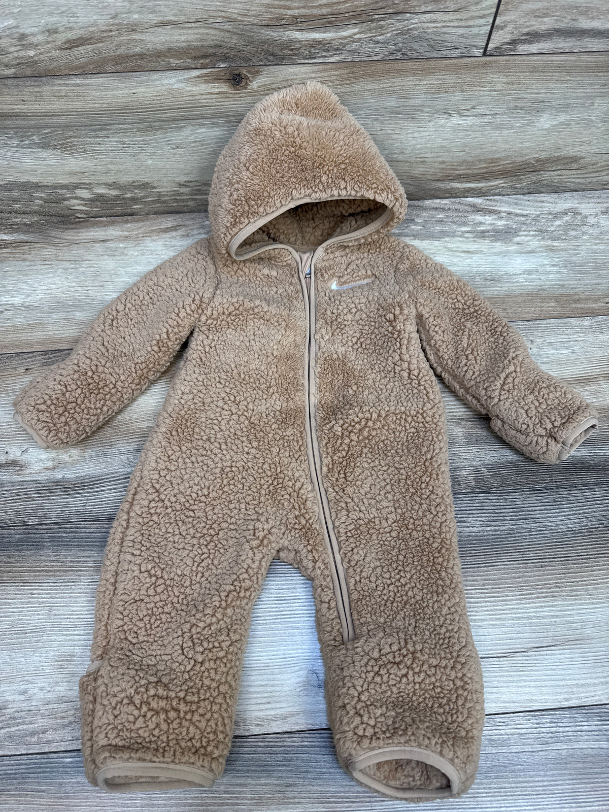 Nike Sherpa Hooded Coverall Tan sz 6m