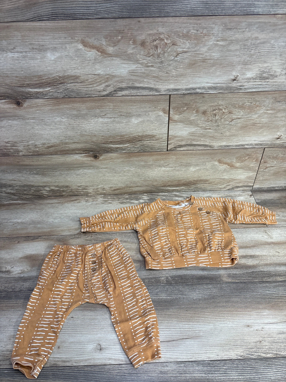 Jessica Simpson 2pc Striped Shirt & Pants Set Butterscotch sz 18m