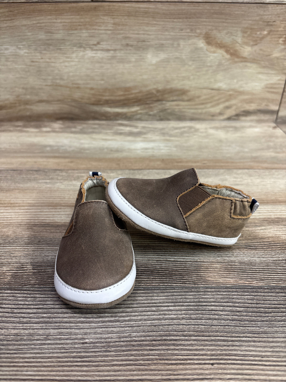Robeez Lenny Loafer Crib Shoes Brown sz 3c