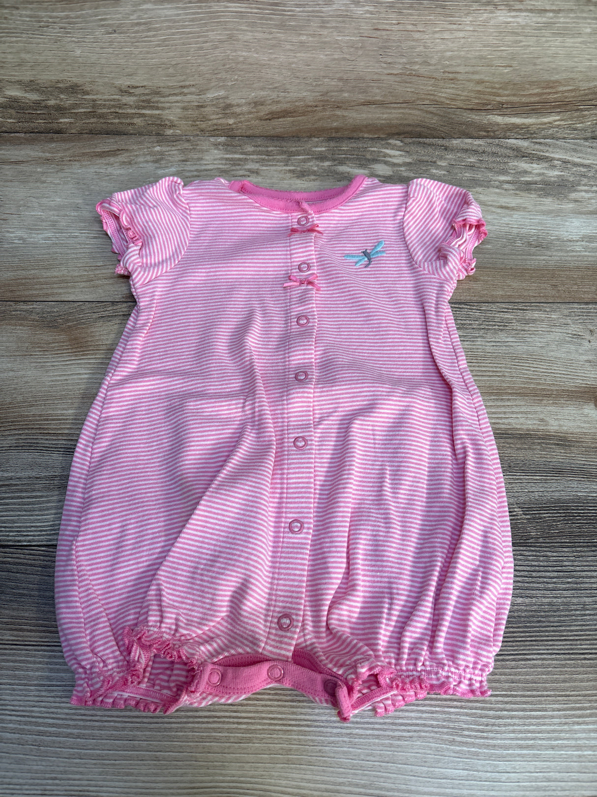 Simple Joys Striped Dragon Fly Shortie Romper Pink sz 12m