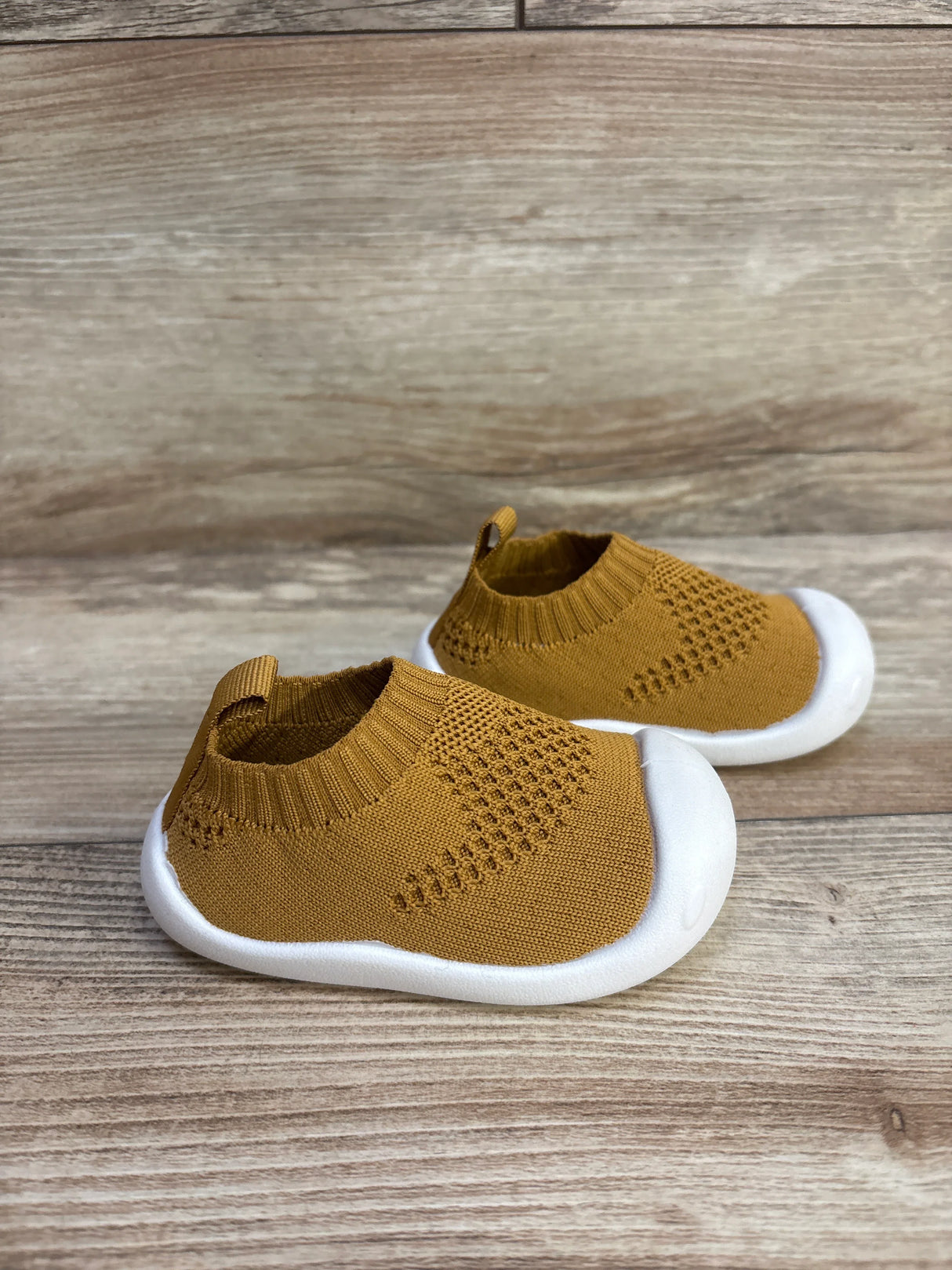 2 Tiny Feet Nuetral & Knitted Sock Shoe, Brown sz 1/2c