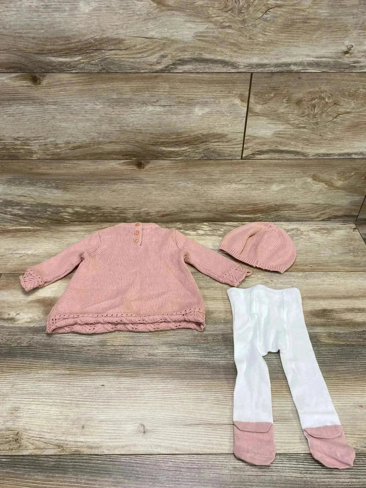 Cupcakes and Cashmere 3pc Sweater Dress Set Pink sz 3-6m - Me n Mommy To Be