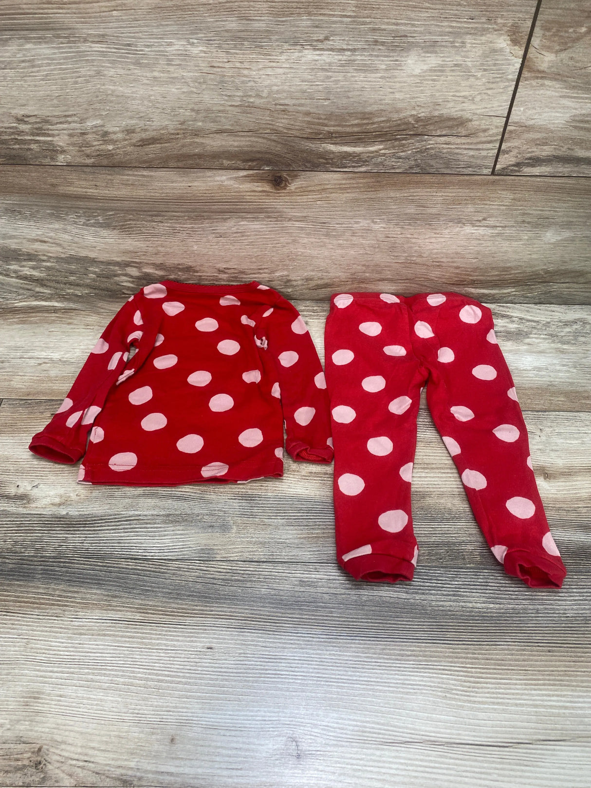 Just One You 2pc Polka Dot Santa Pajama Set Red sz 18m - Me n Mommy To Be