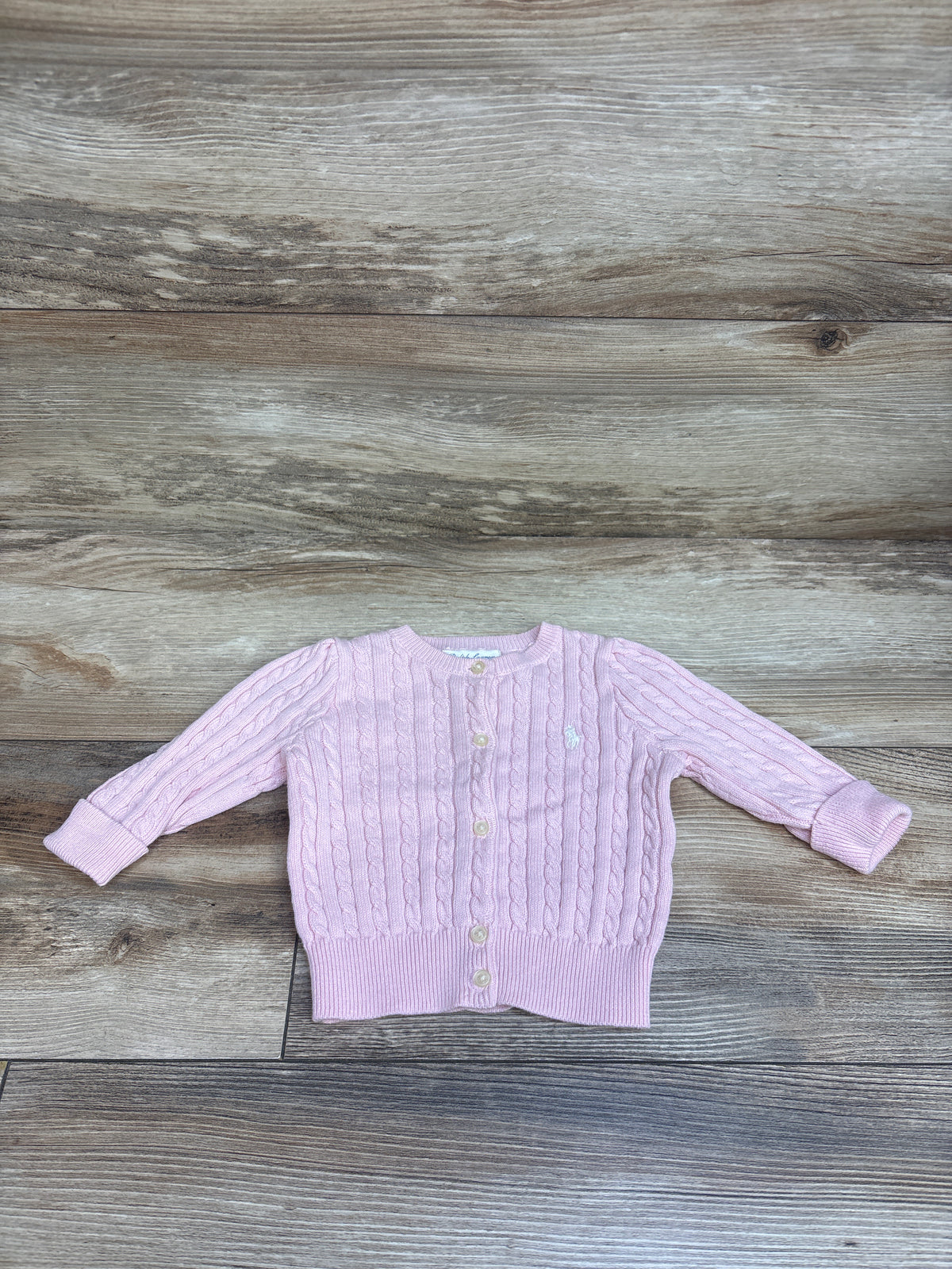 Ralph Lauren Mini-Cable Knit Cardigan Pink sz 6m