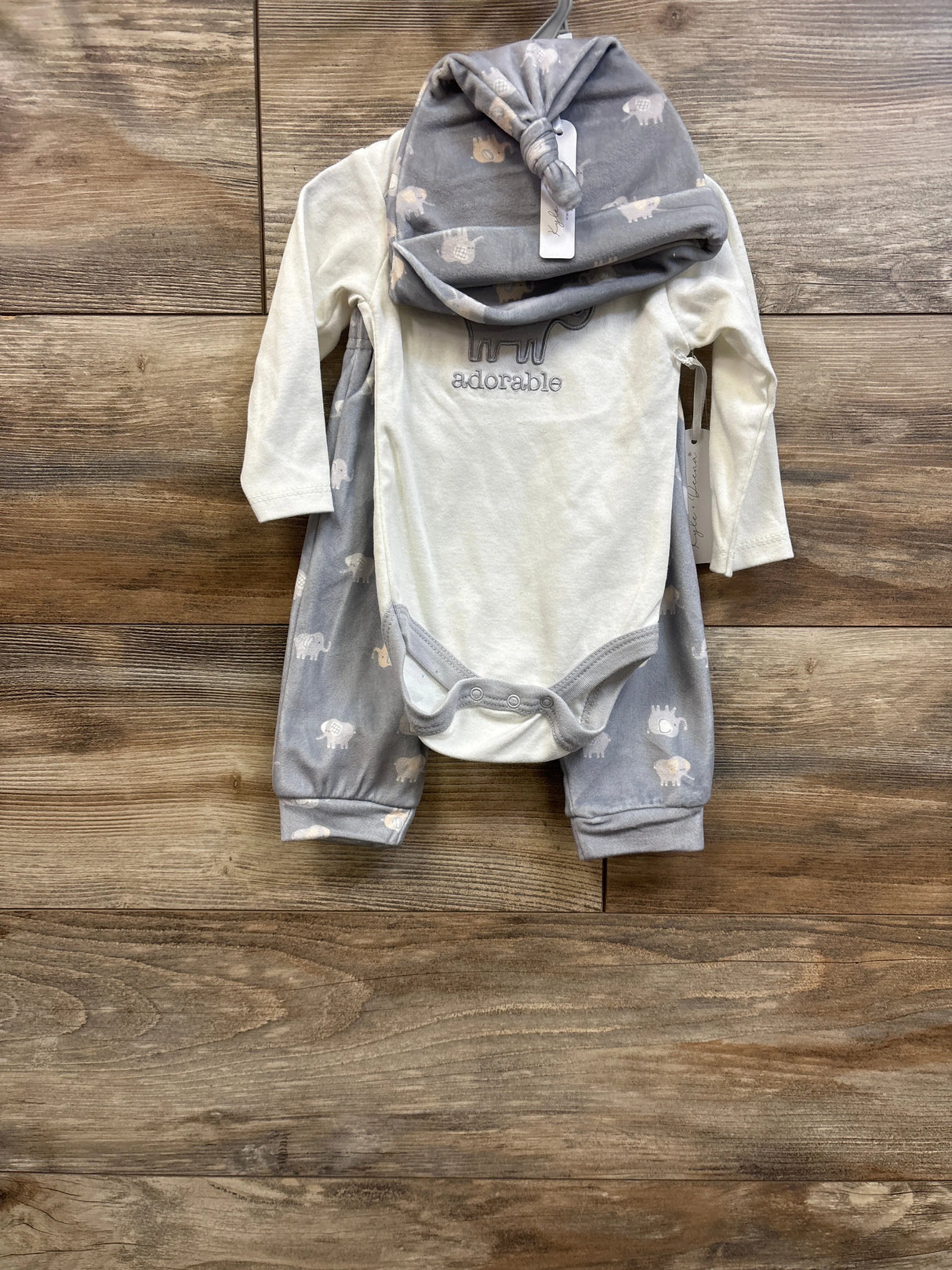 NEW Kyle + Deena 3pc Adorable Bodysuit Set White sz 3-6m