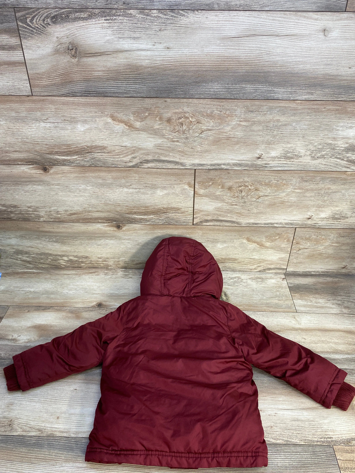 Old Navy Faux Fur Lined Puff Coat Burgundy sz 3T