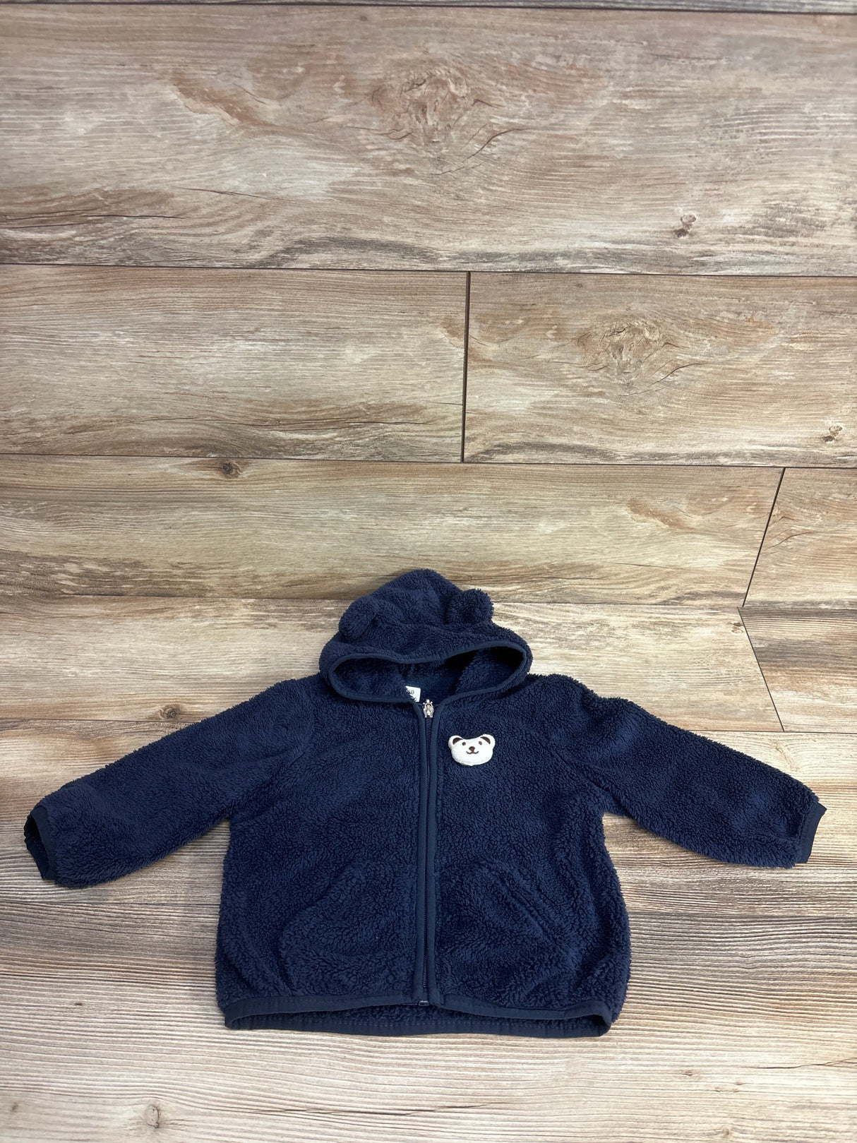 Sherpa Bear Full Zip Hoodie Blue sz 9-12m