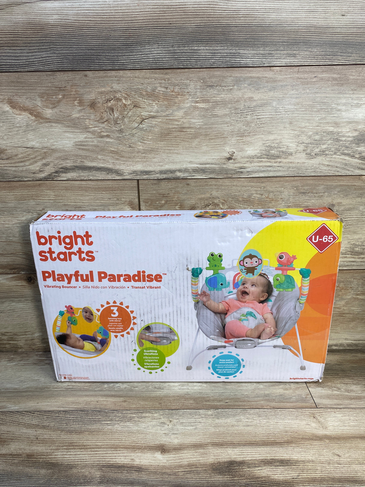 NEW Bright Starts Playful Paradise Vibrating Baby Bouncer