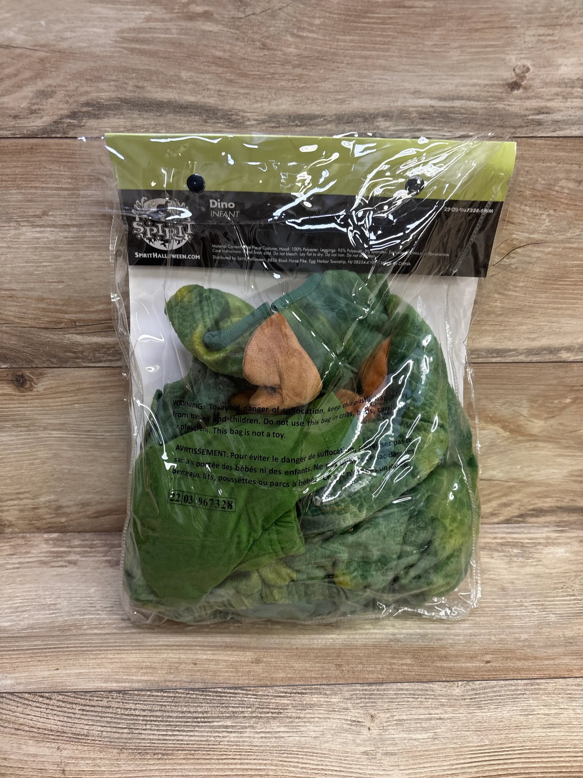 Spirit 3pc Plush Dino Costume Green sz 0-6m