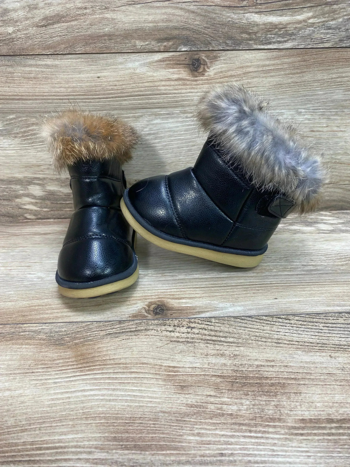 Comfy Kids Toddler Winter Boots With Faux Fur Black Sz 6c - Me n Mommy To Be