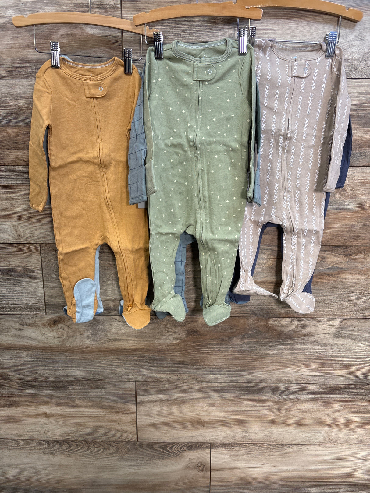 NEW Cloud Island 6pk Cotton Sleep N' Play Sleepers Blue sz 6-9m