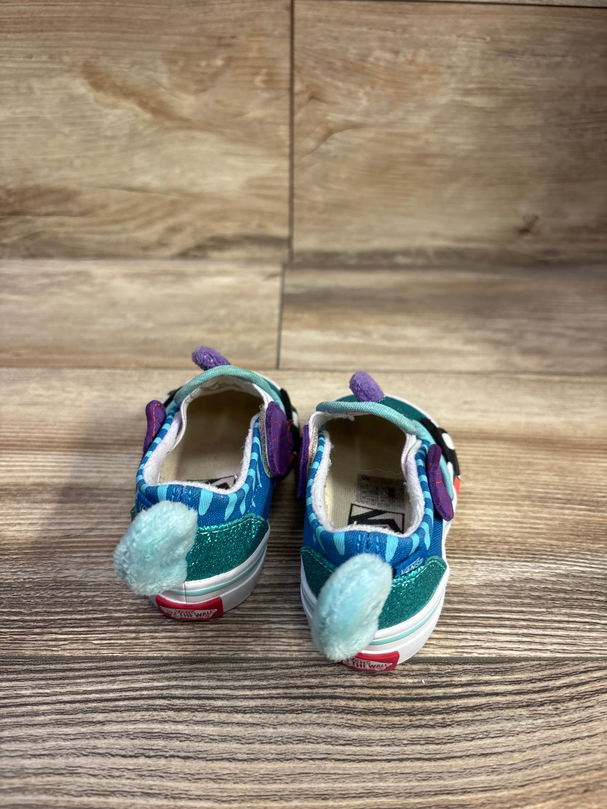 Vans Slip-On V Glitter Seahorse Sneakers Blue sz 4c