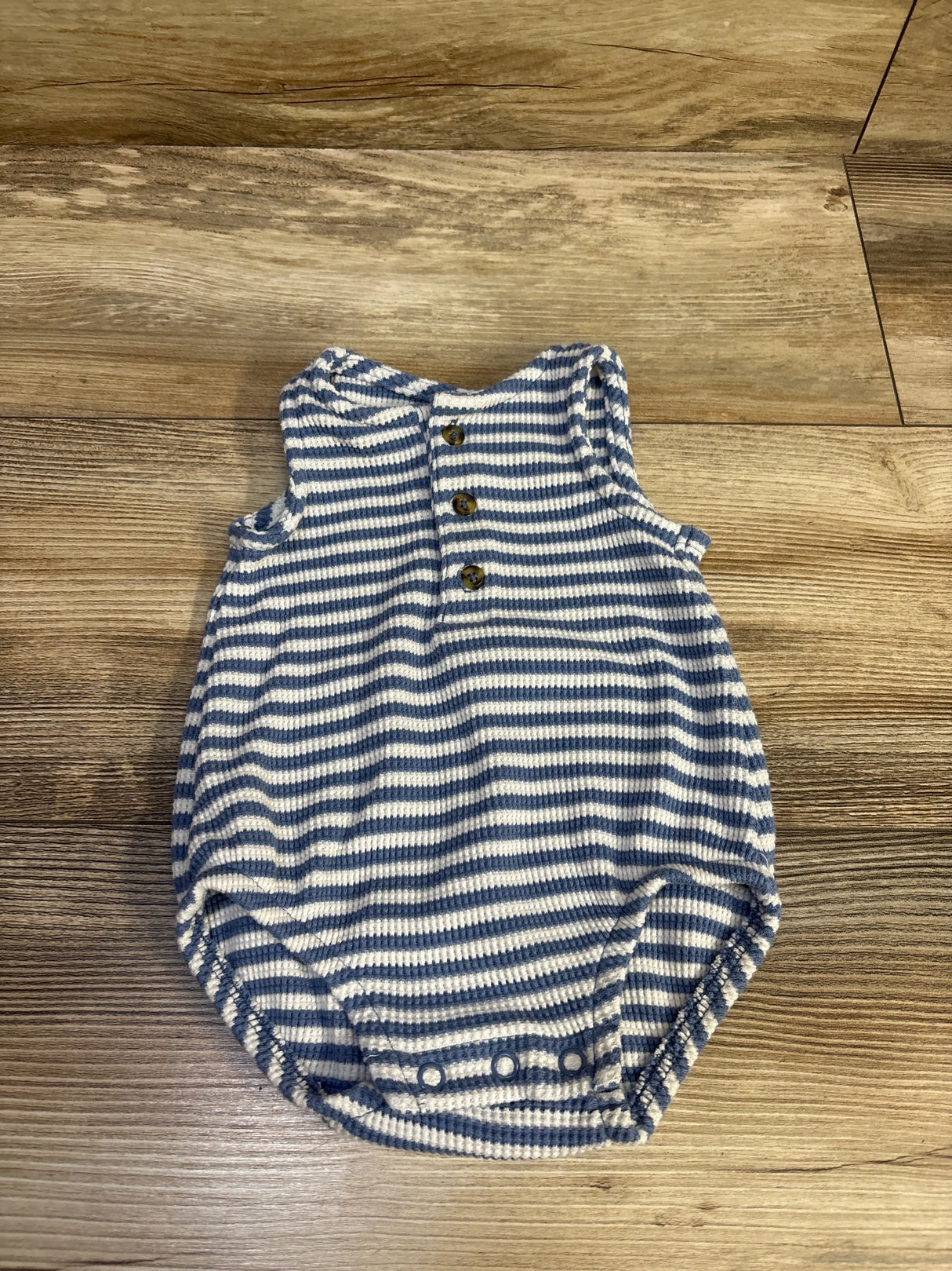 Just One You Henley Knit Striped Bubble Romper White sz 3m