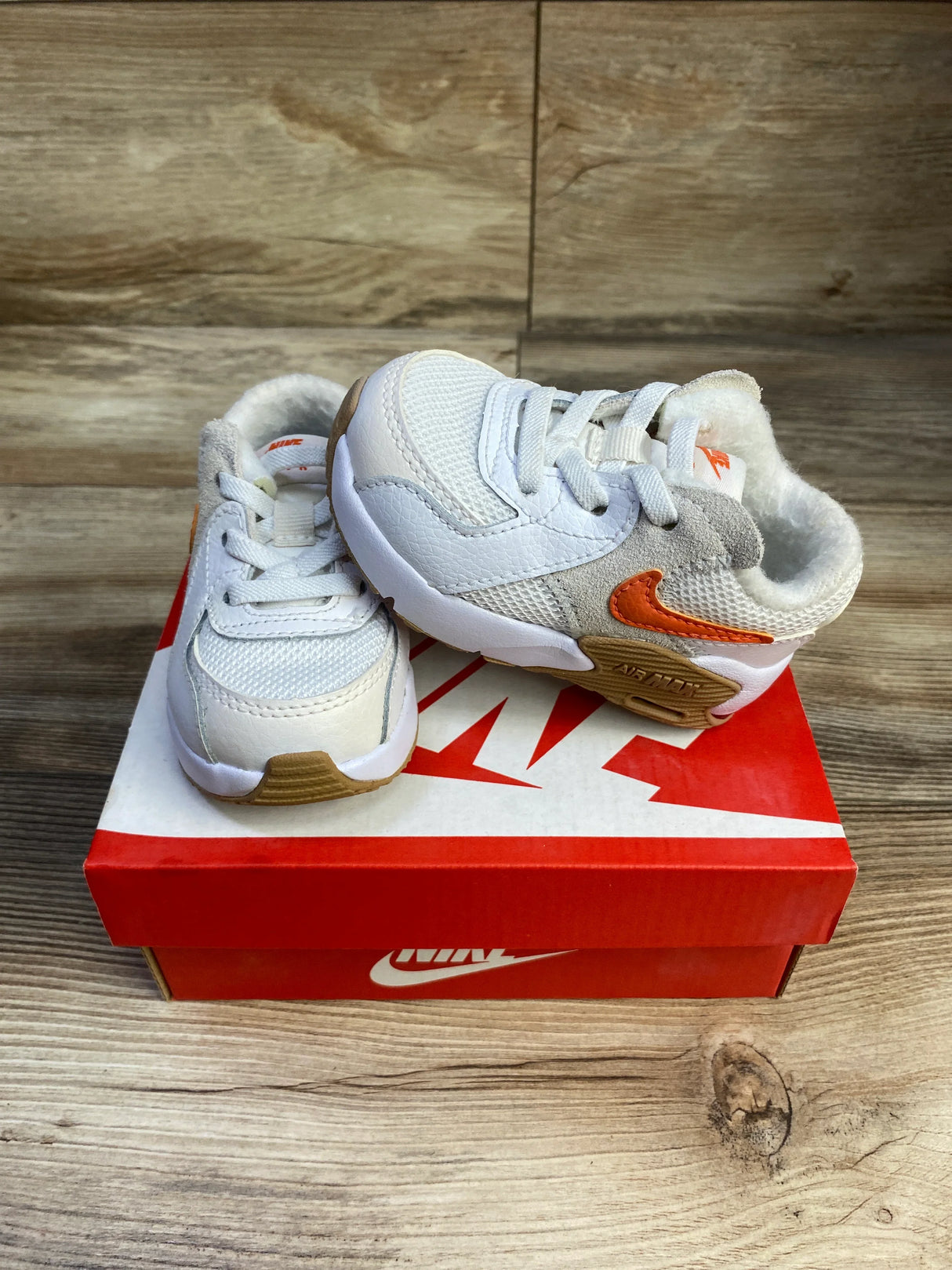NEW Nike Air Max Excee TD 'White Orange' Sneakers sz 4c