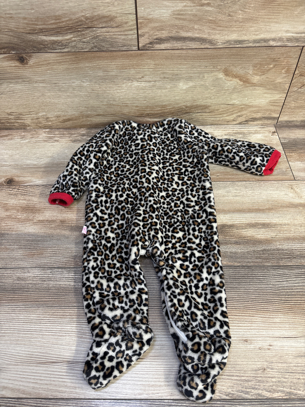 Little & Loved Leopard Print Plush Blanket Sleeper Tan sz 0-3m