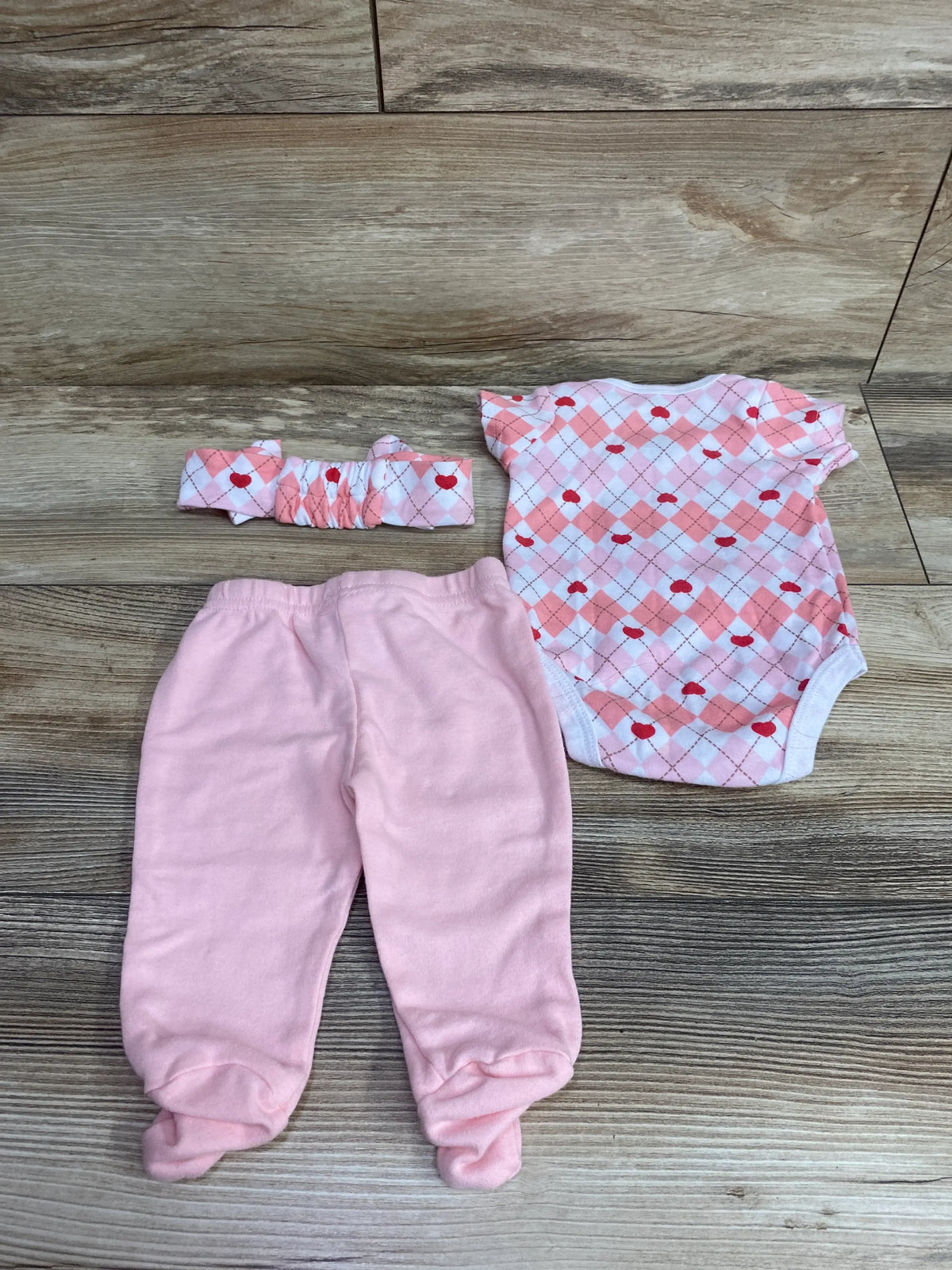 Strawberry Shortcake 3pc pink baby set with bodysuit, footed pants, and headband
