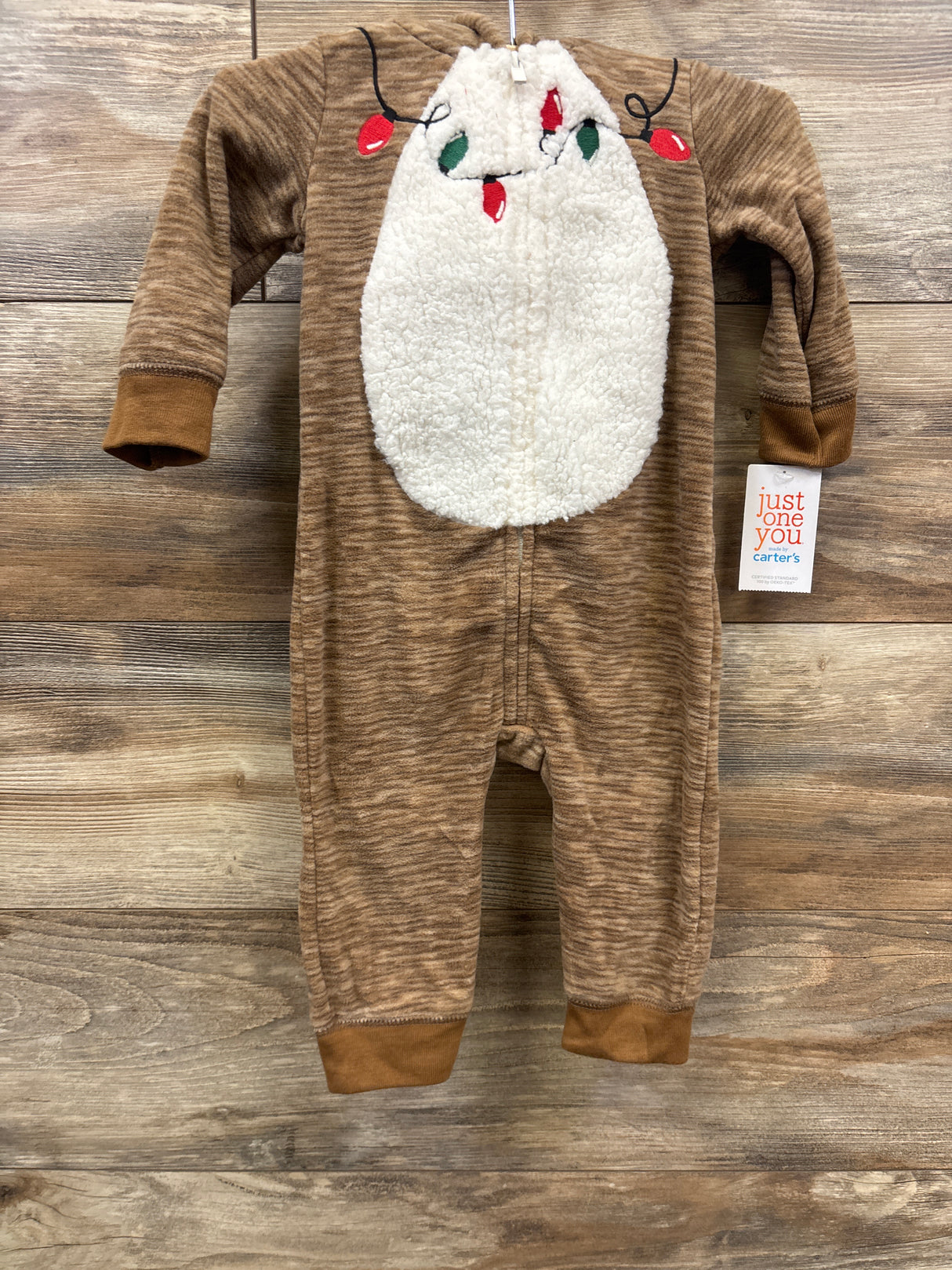 NEW Just One You Hooded Reindeer Coverall Brown sz 9m
