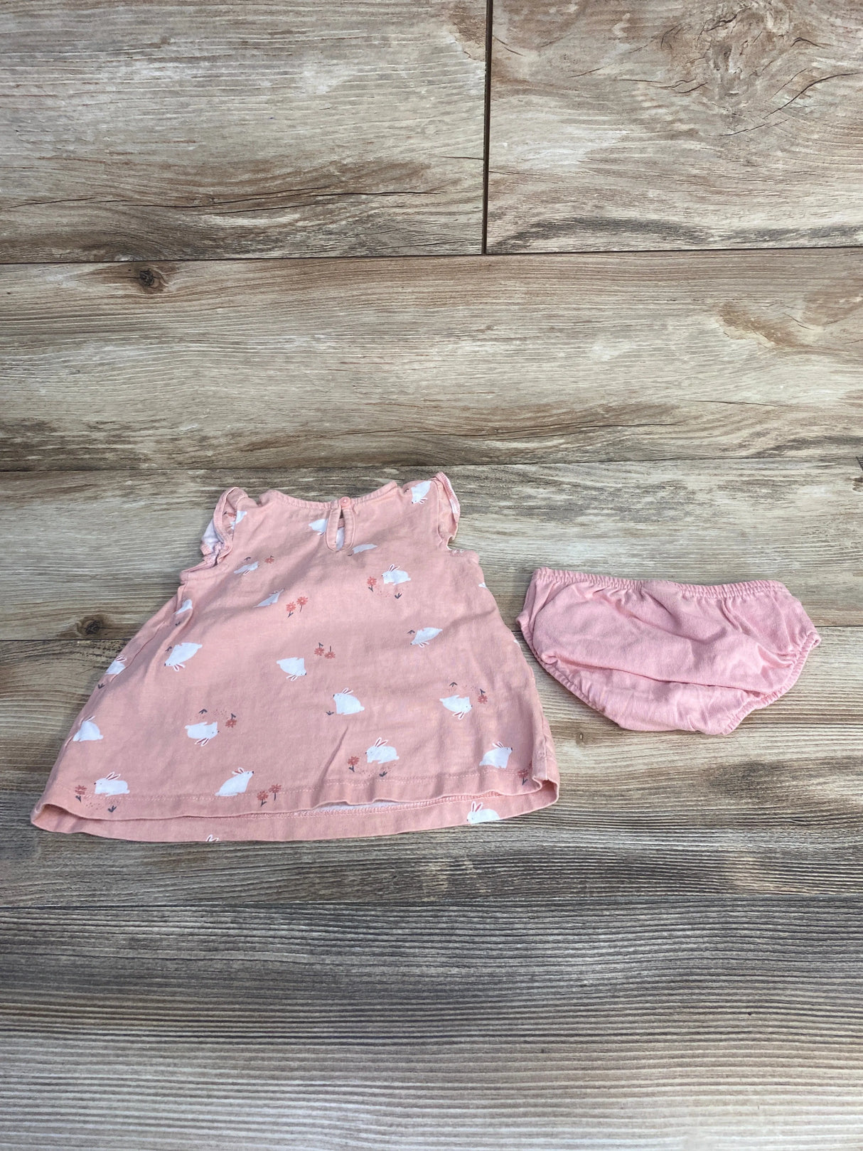 Just One You 2pc Bunny Print Dress & Bloomers Pink sz 3m - Me n Mommy To Be