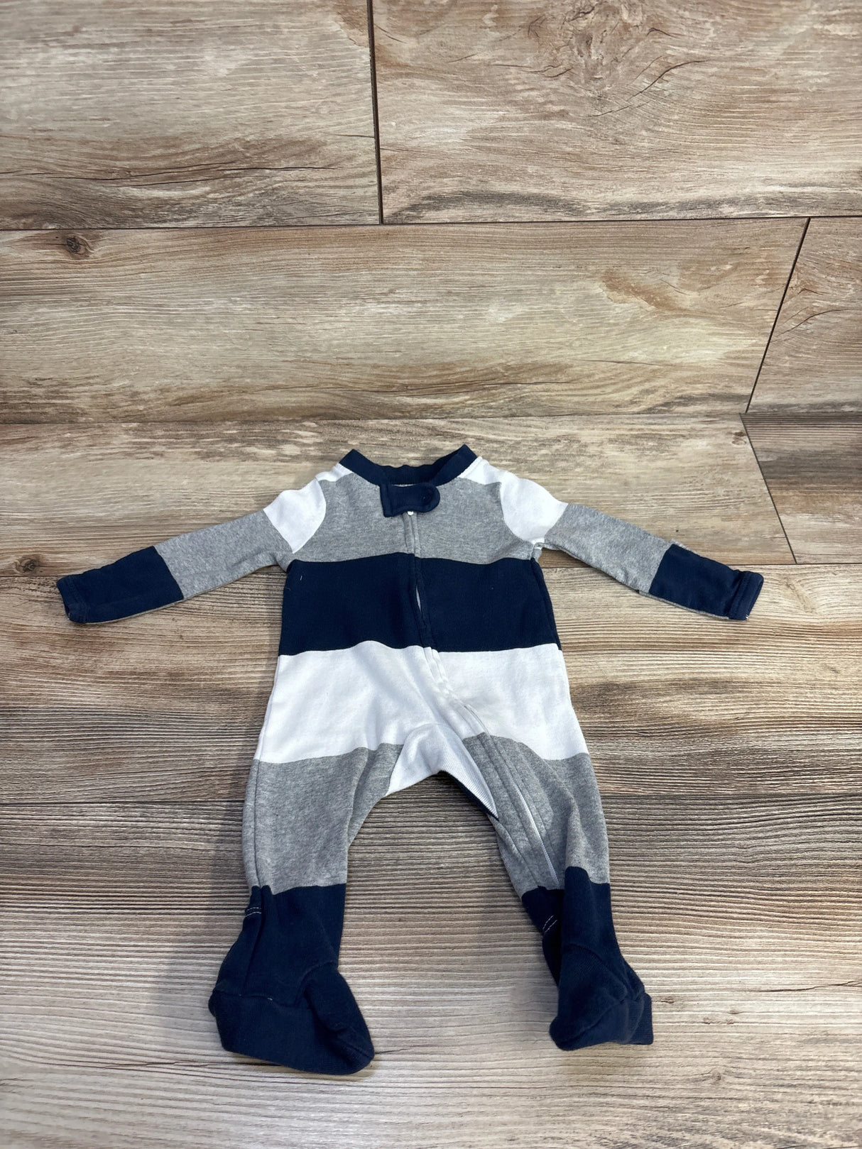 Honest Baby Striped Sleeper Grey sz Newborn