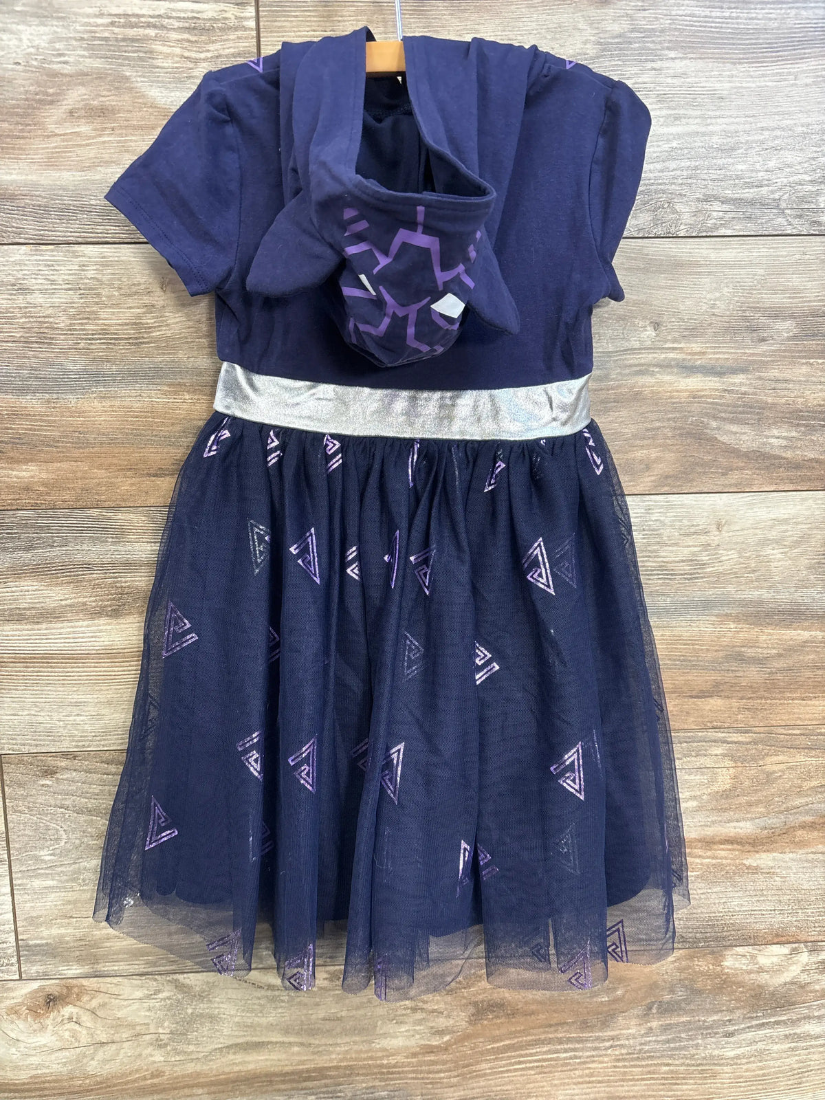 Marvel Black Panther Hooded Costume Dress Navy sz 4/5T