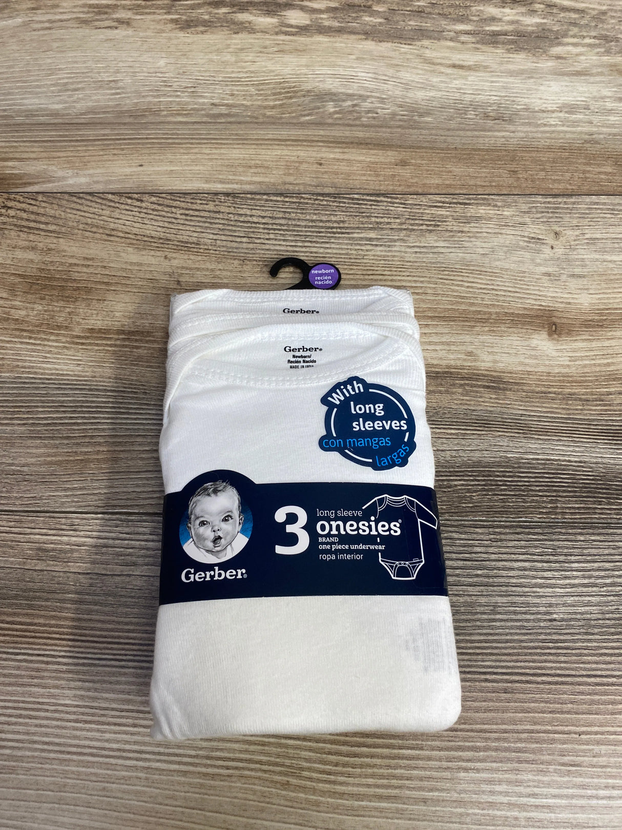 NEW Gerber 3pk Bodysuit Set White sz Newborn