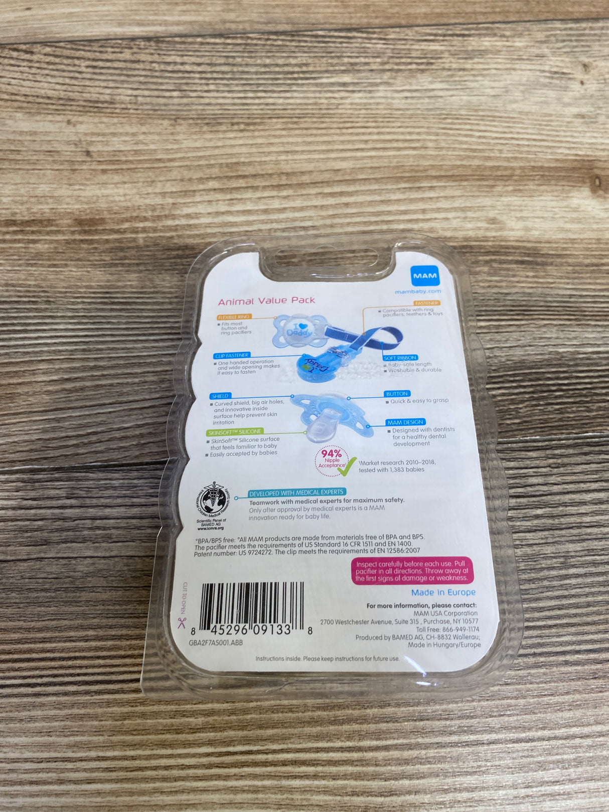 NEW MAM Pacifiers and Clip, 0-6m Animal Value Pack Pink