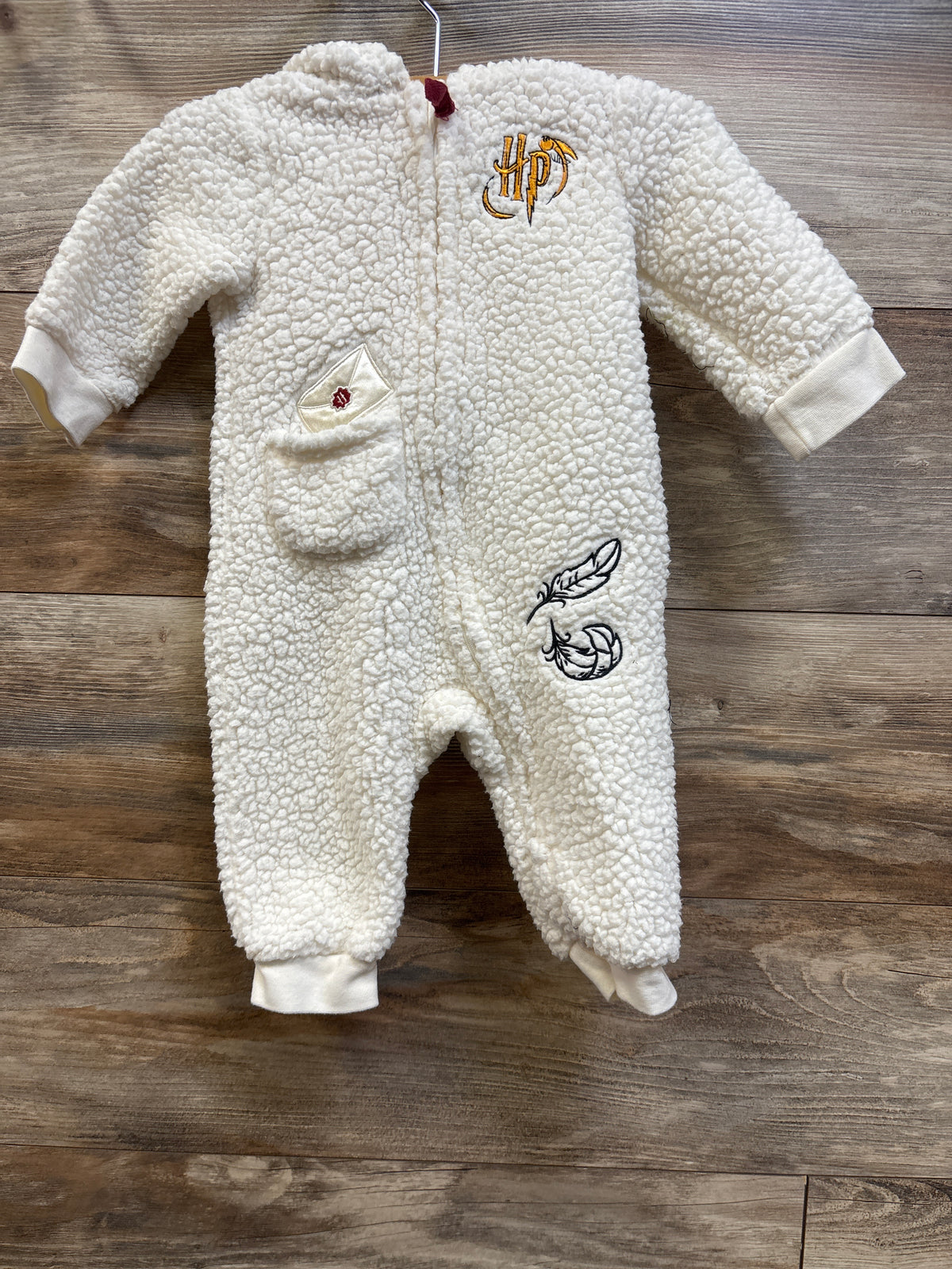 Harry Potter Hedwig Sherpa Hooded Coverall White sz 6-9m