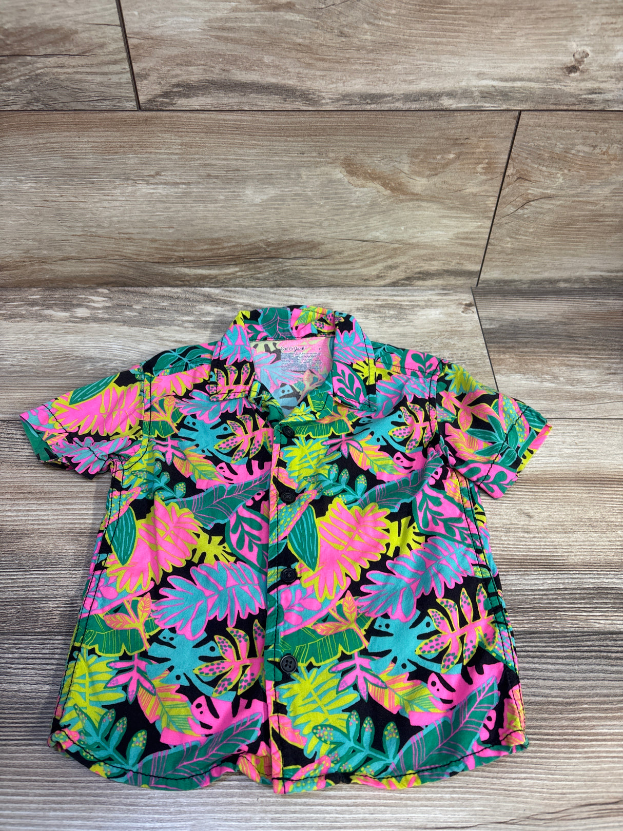 Cat & Jack Button Up Shirt Black sz 2T