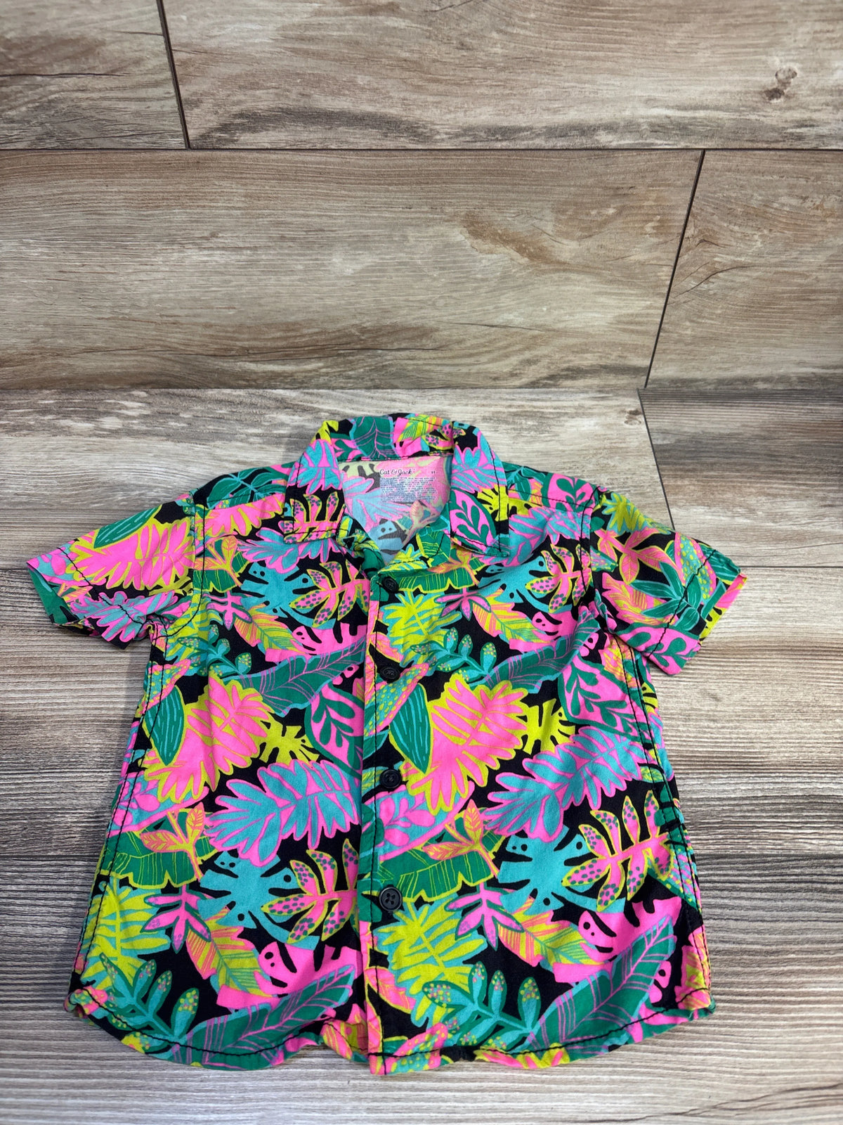 Cat & Jack Button Up Shirt Black sz 2T