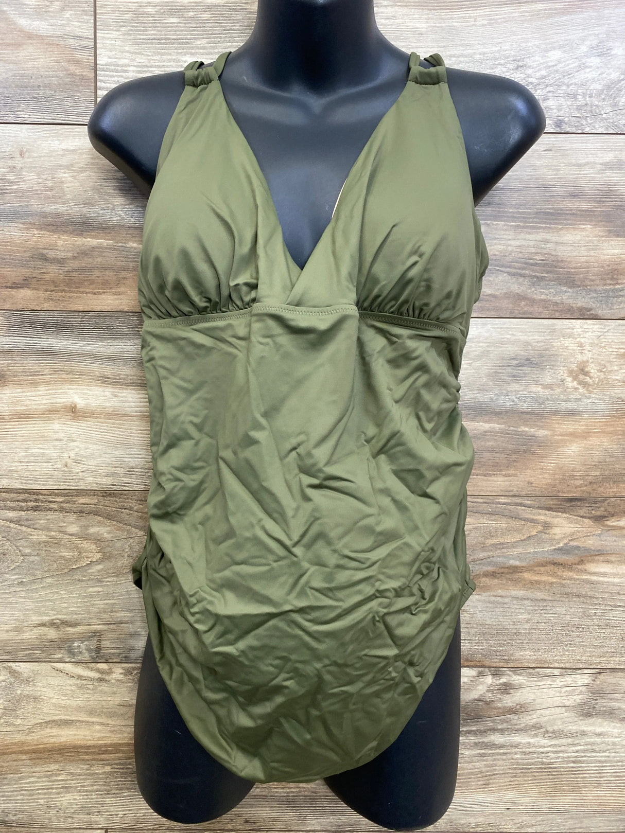 NEW Gap Maternity 1pc Strappy V-Neck Swimsuit Green sz XXL - Me n Mommy To Be