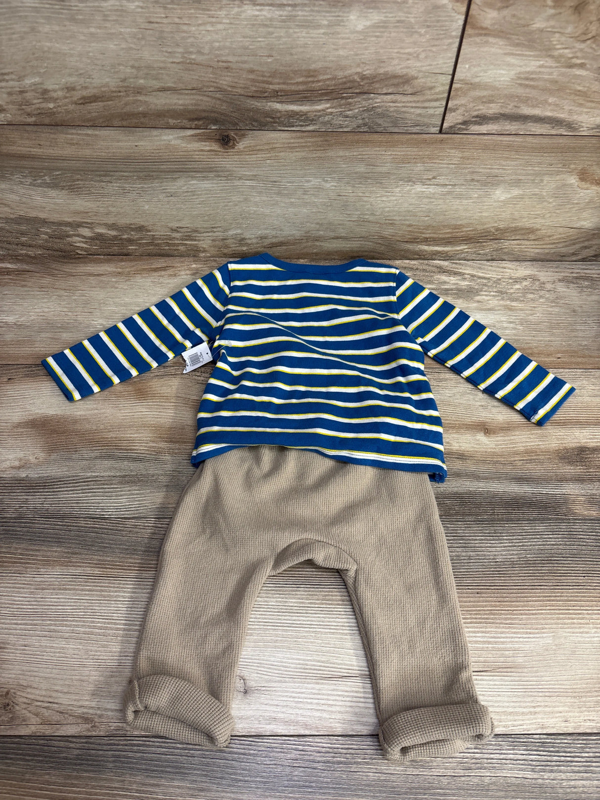 NEW Old Navy Striped Shirt & Waffle Knit Bottoms Blue sz 6-12m