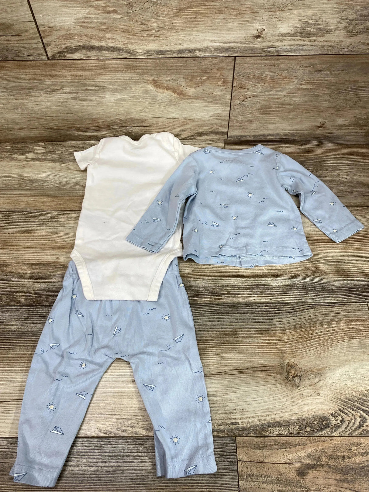 Carter's 3pc Sun Print Bodysuit & Cardigan Set Blue sz 6m - Me n Mommy To Be
