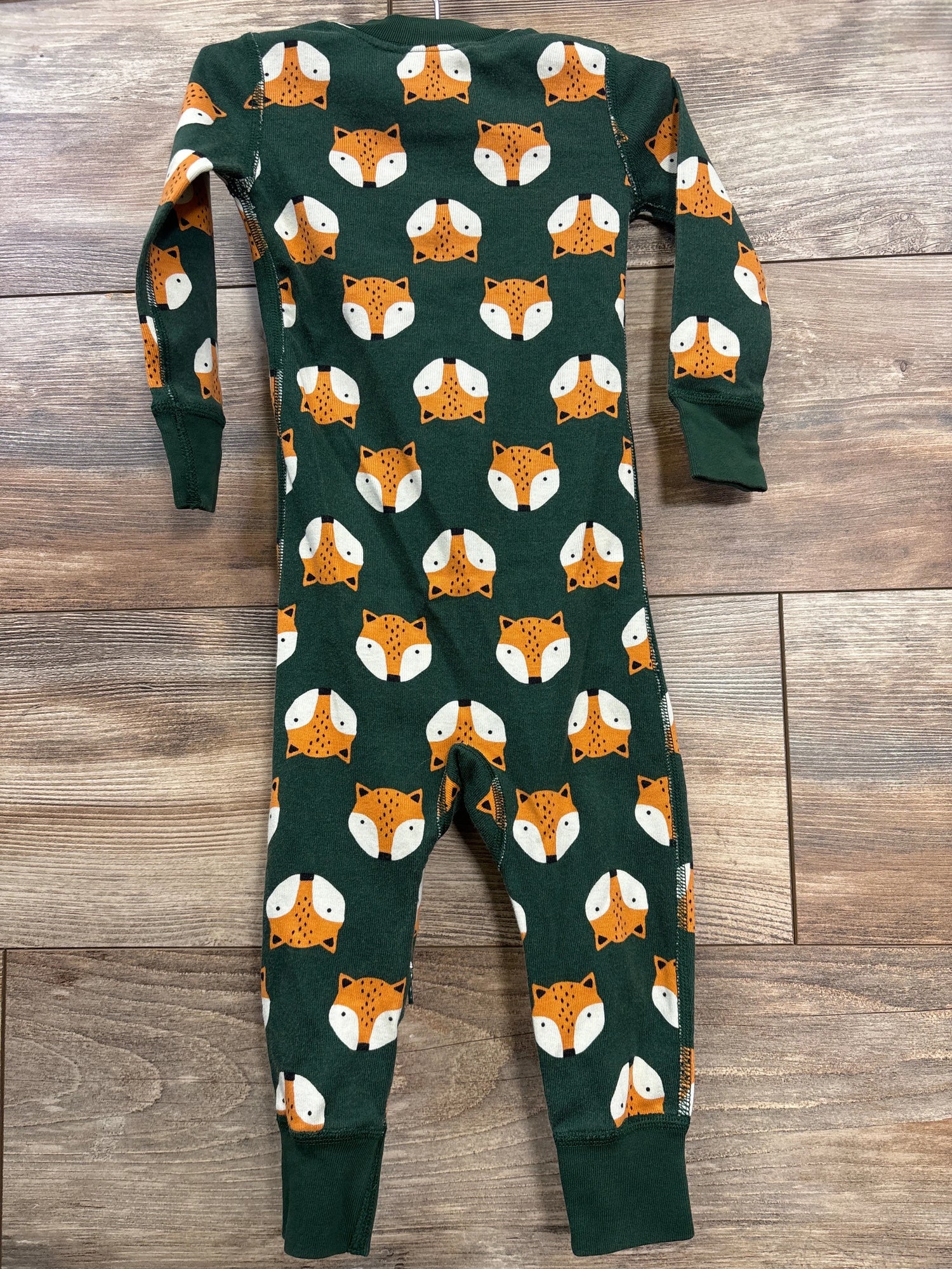 Hanna Andersson Foxy On Malachite 2-Way Zip Sleeper Green sz 18-24m