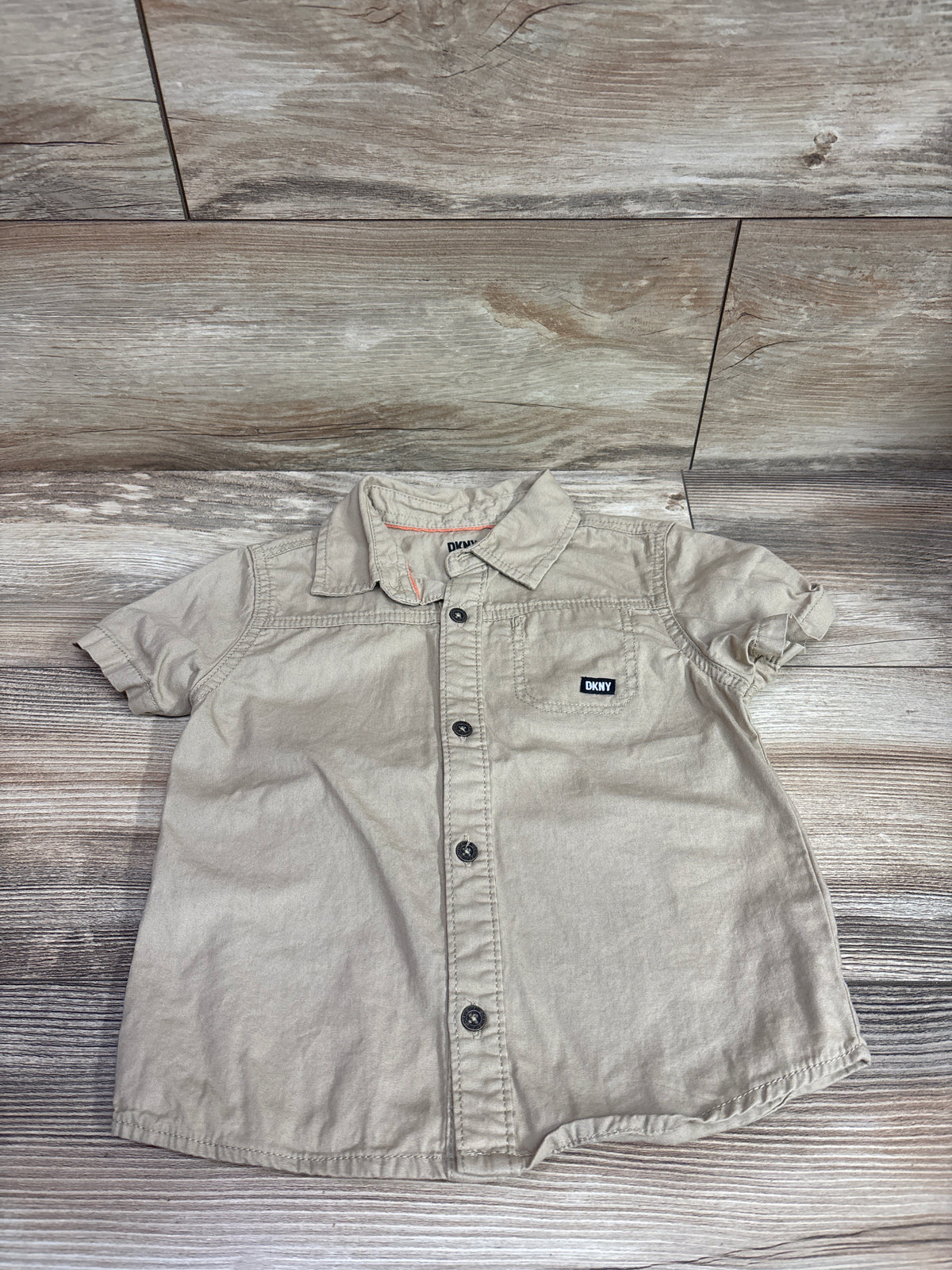 DKNY Button Up Shirt Tan sz 4T