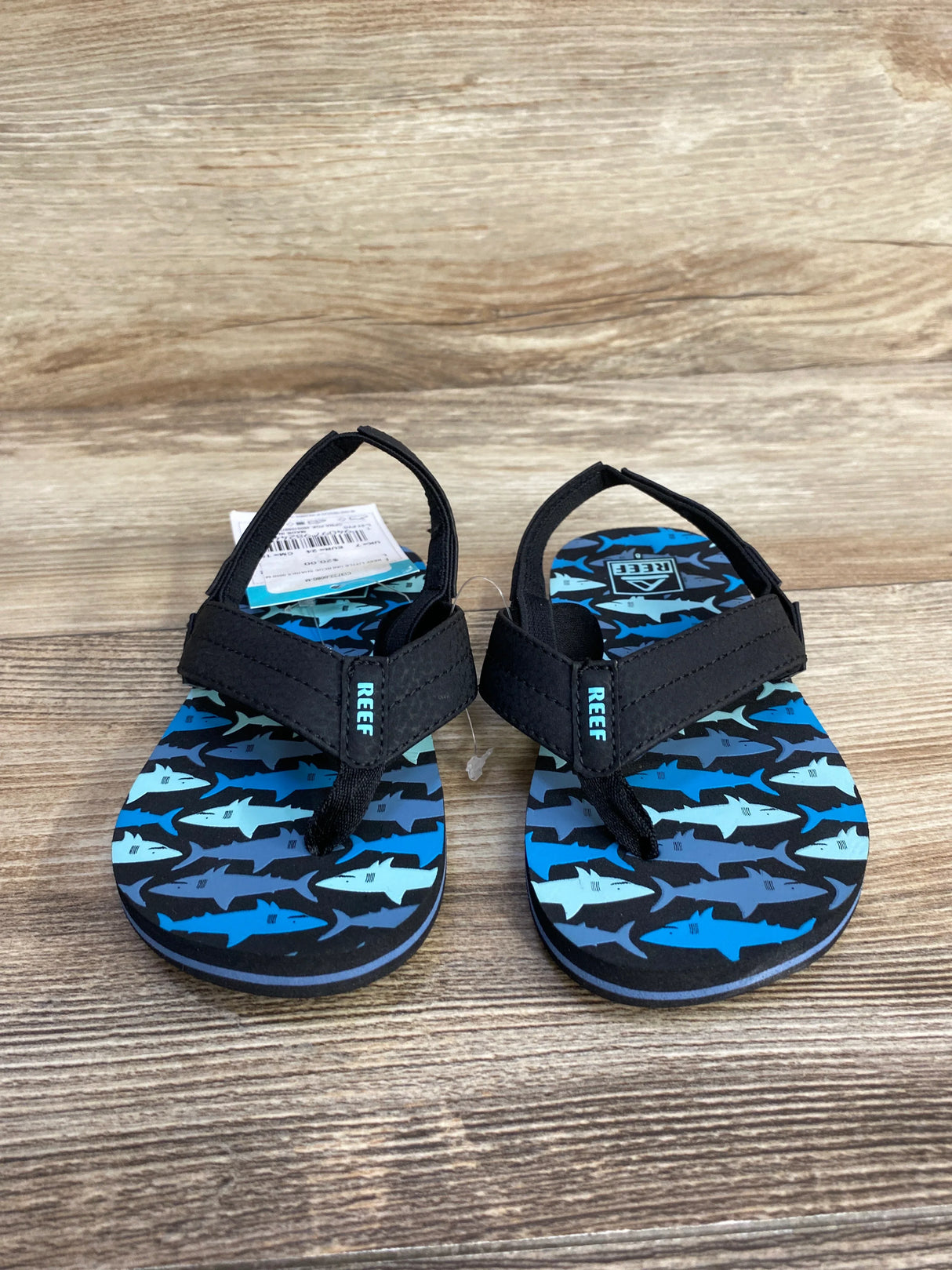 NEW Reef Little Uni Flip Flops in Blue Sharks sz 7c - Me n Mommy To Be