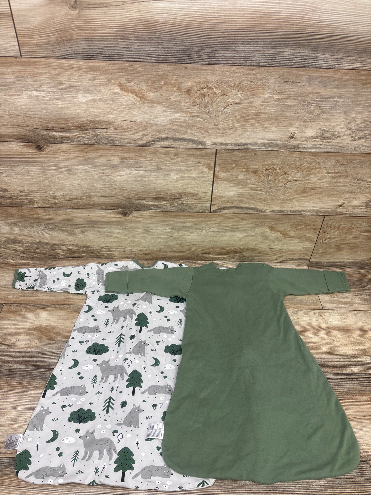 Yoofoss 2pk Long Sleeve Sleep Sacks Green sz 0-6m