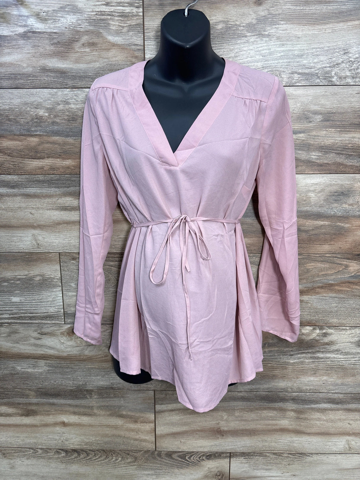 Motherhood Maternity Long Sleeve Blouse Pink sz Small - Me n Mommy To Be