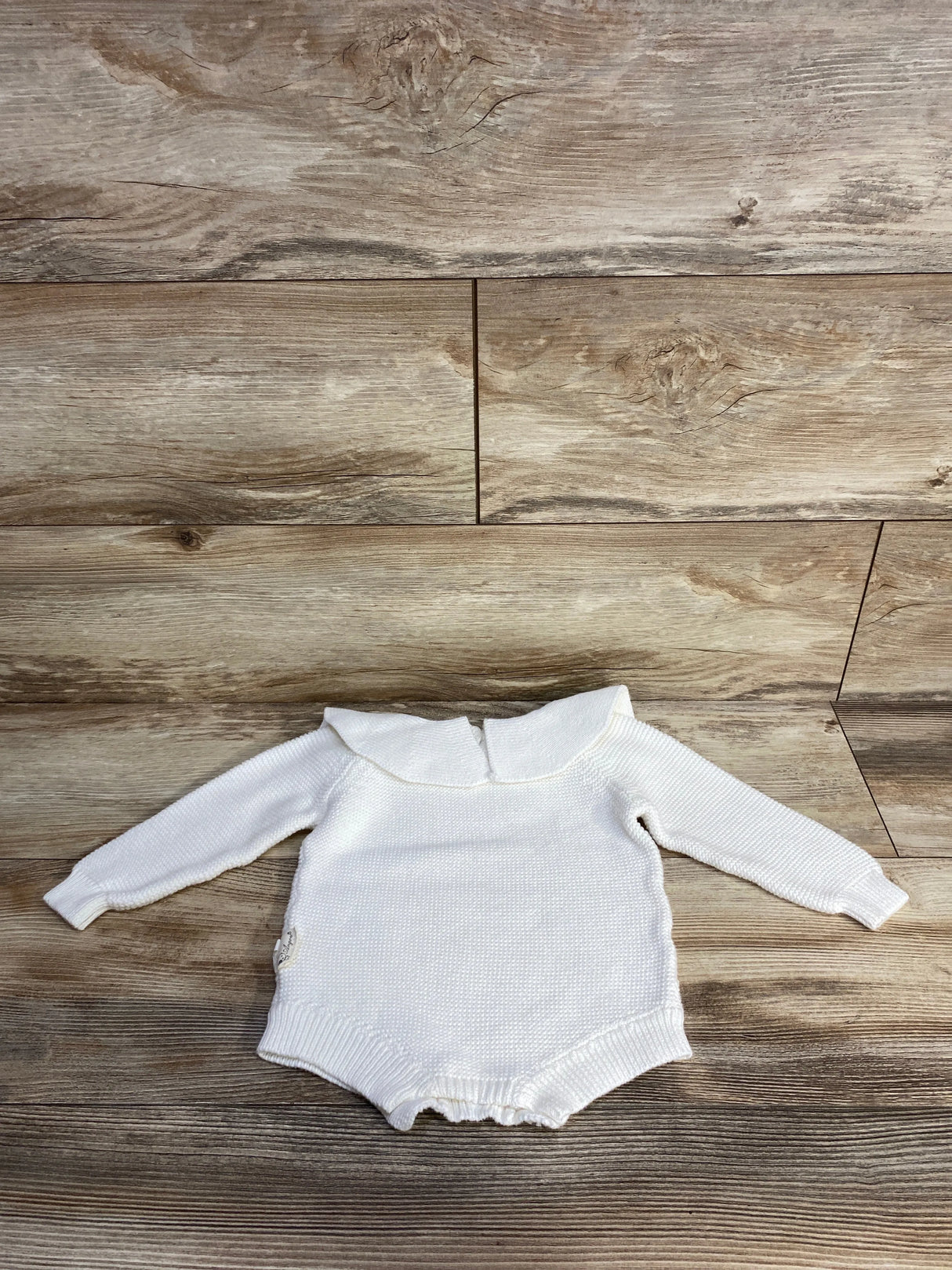 Angou Knit Peter Pan Collar Shortie Romper White sz 9-12m