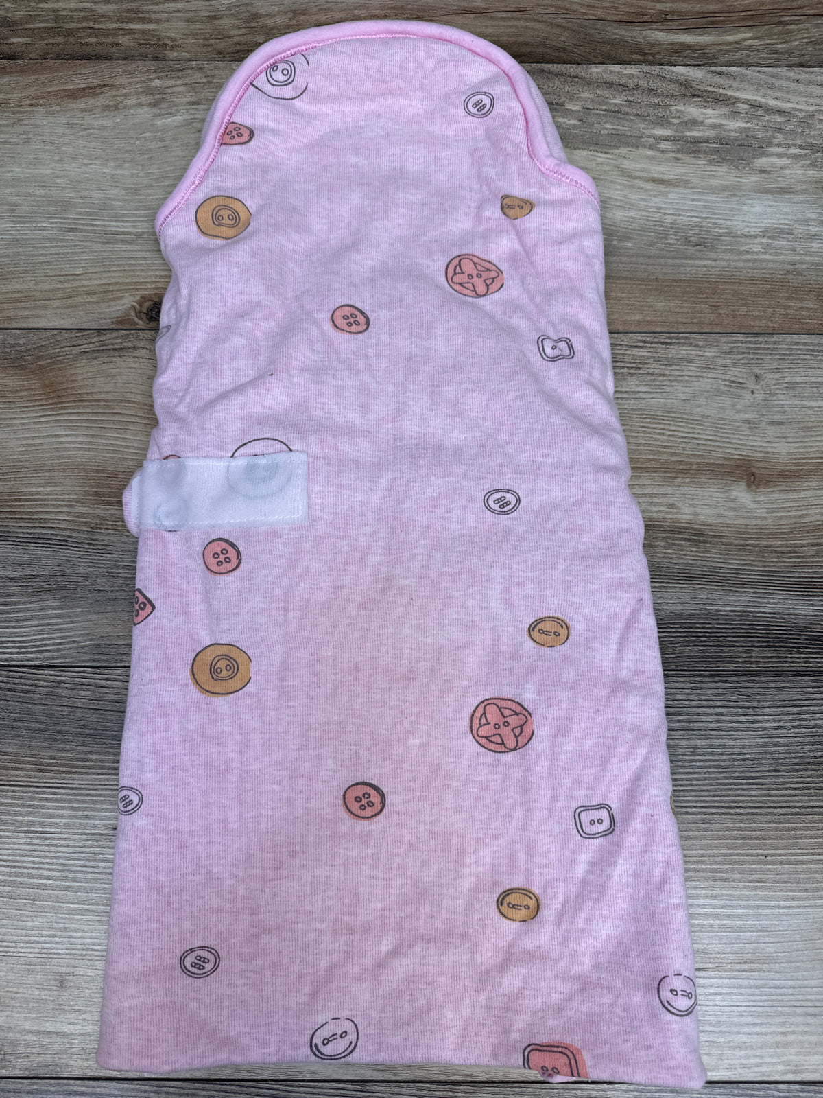 Knirose Premium Soft Cotton Baby Swaddle Blanket in Button Peach Pink sz 3-6m