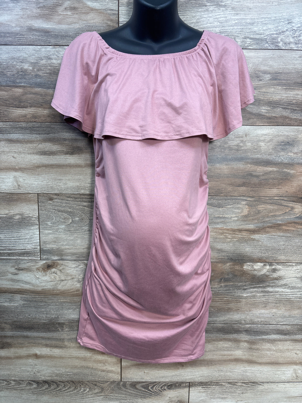 Hello Miz Maternity Ruched Dress Pink sz Small