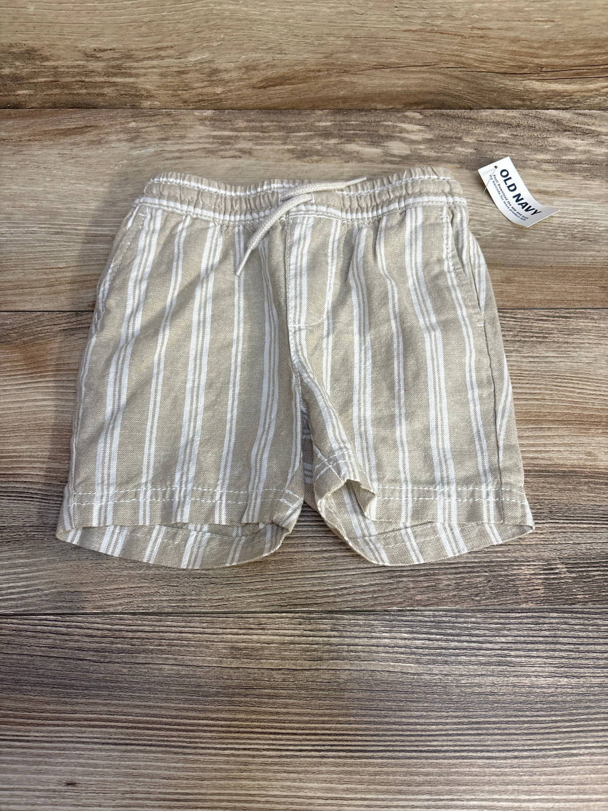 NEW Old Navy Striped Linen Blend Drawstring Shorts Beige sz 18-24m - Me n Mommy To Be