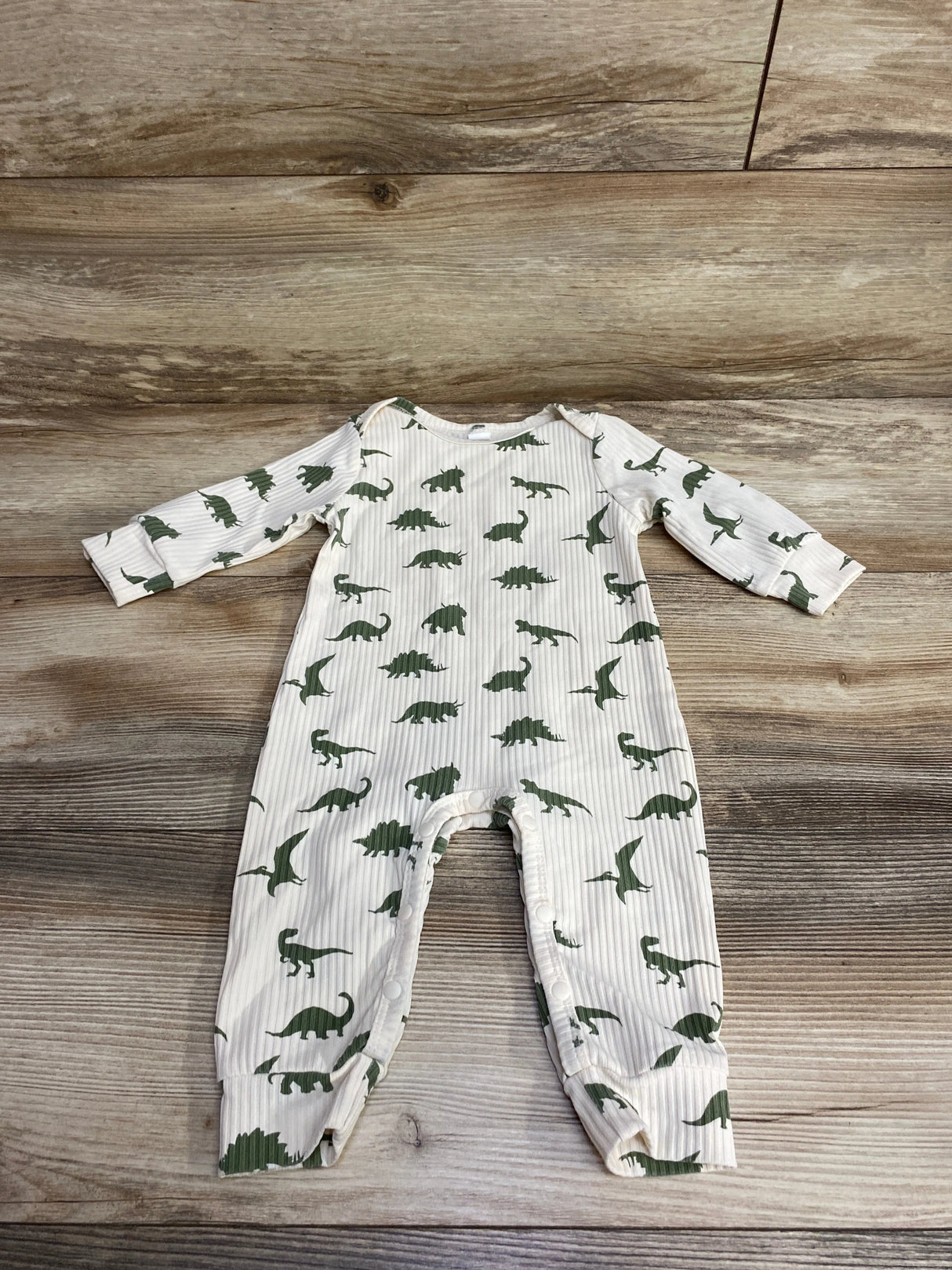 Dinosaur Ribbed Coverall Cream sz 3-6m
