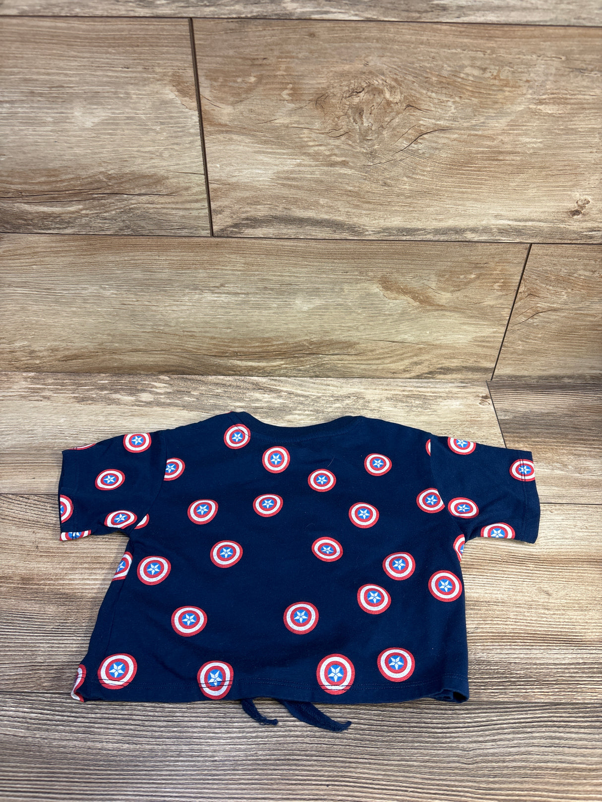 Disney Store Marvel Captain America Cropped Shirt Navy sz 4T
