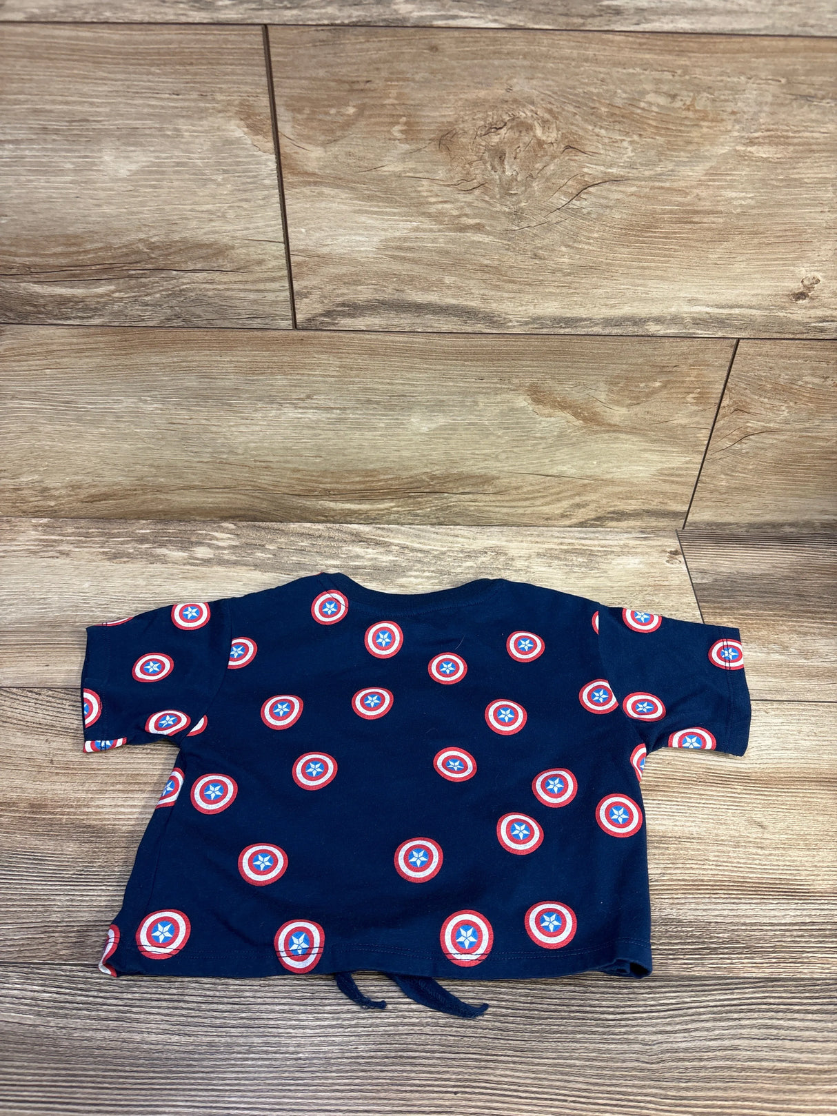 Disney Store Marvel Captain America Cropped Shirt Navy sz 4T