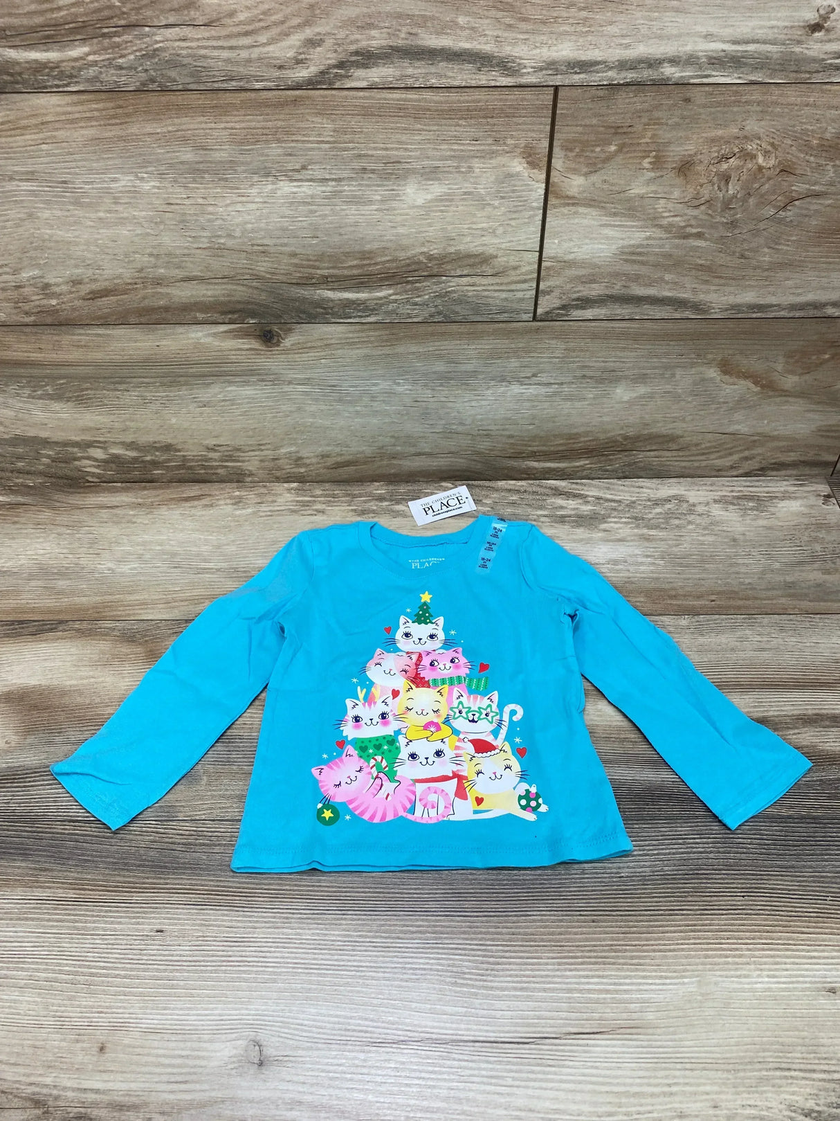 NEW Children's Place Cat Tree Shirt Blue sz 18-24m - Me n Mommy To Be