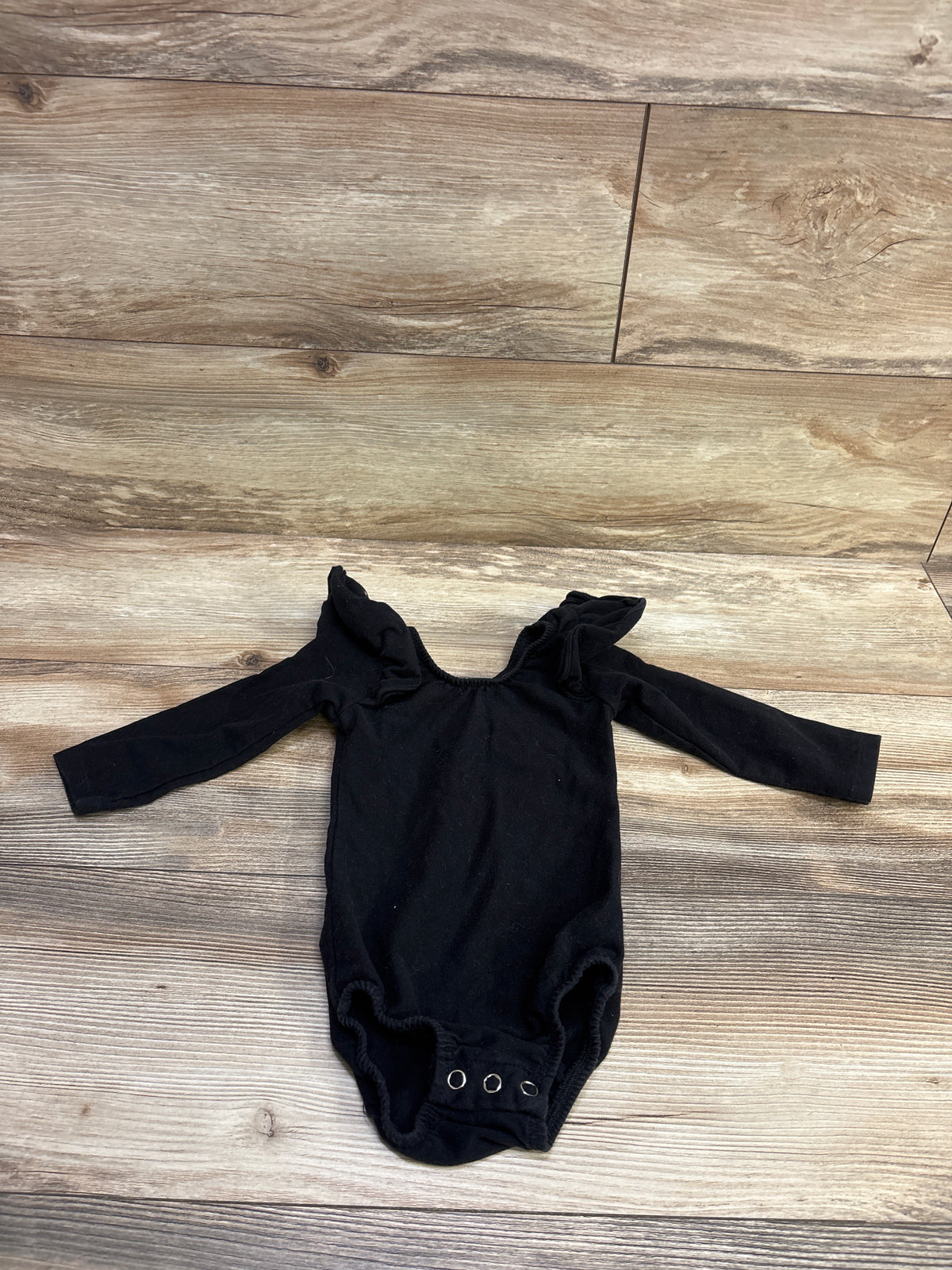 This Tribe Of Three Flutter Long Sleeve Bubble Romper Black sz 12-24m