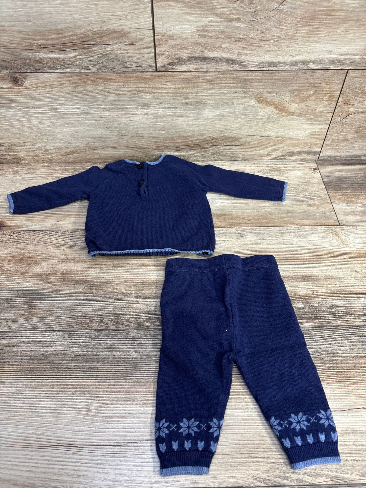Rock A Bye Baby Teddy Bear Knit Set Navy sz 0-3m